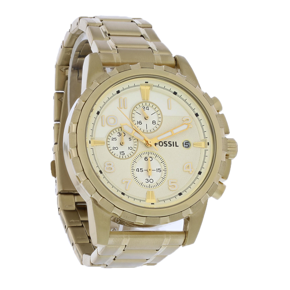 Fossil Dean Mens Gold PVD Stainless Chronograph Quartz Watch FS48671E
