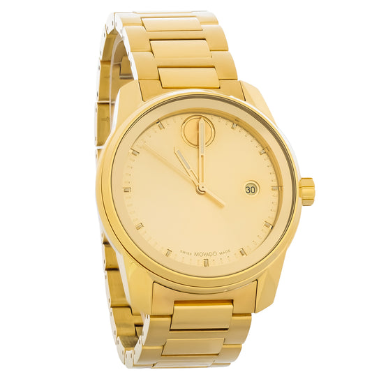 Movado Bold Verso Mens Gold Tone PVD Stainless Steel Quartz Watch 3600861