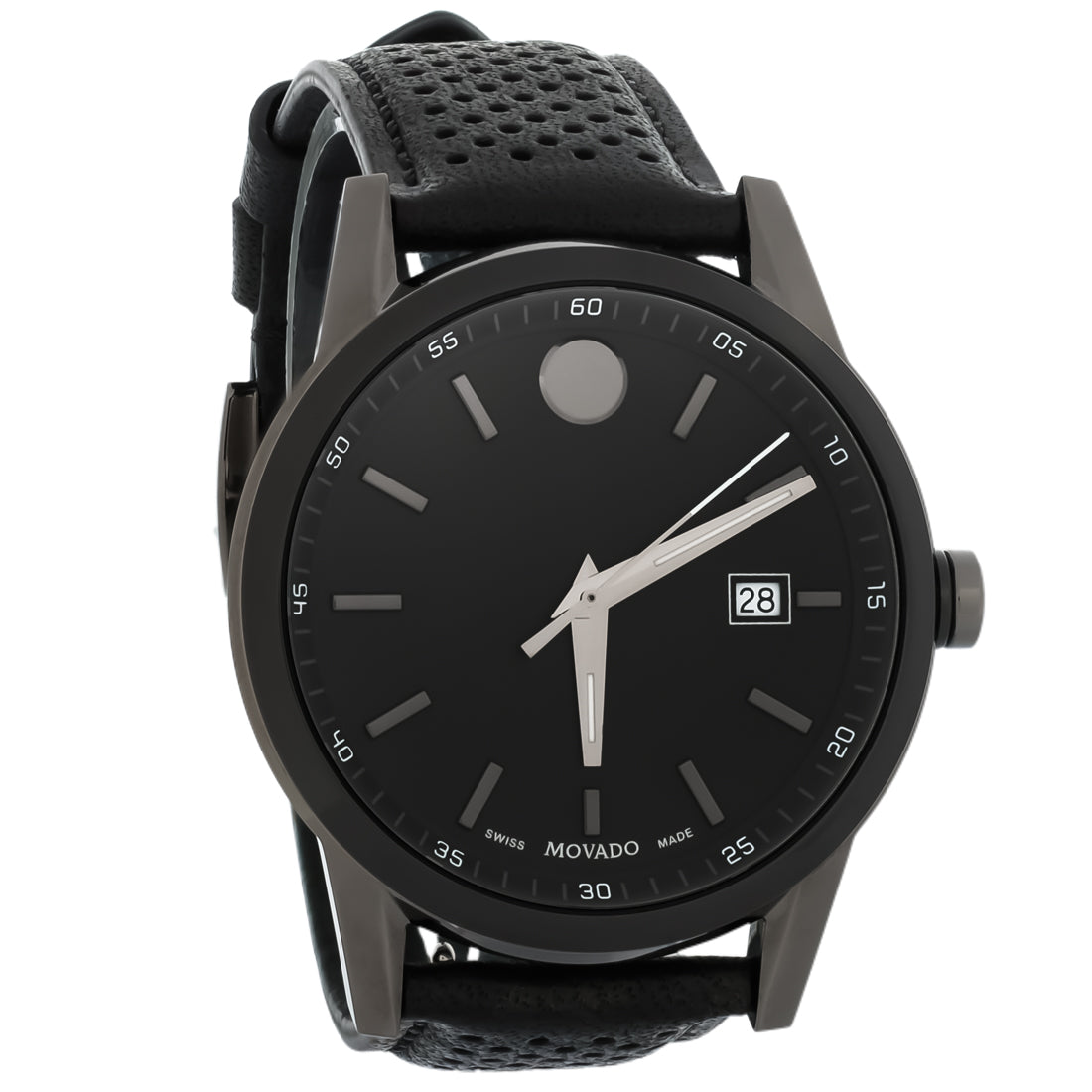 Movado Museum Sport Mens Black ION Stainless Black Dial Quartz Watch 0607559