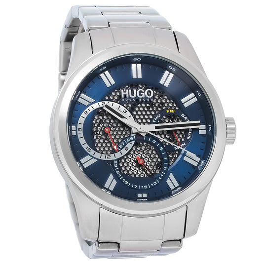 Hugo Boss Mens Multifunction Blue Dial Stainless Steel Quartz Watch 1530191