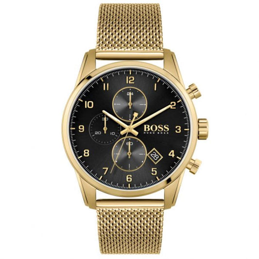 Hugo Boss Skymaster Chronograph Mens Black Dial Quartz Watch 1513838