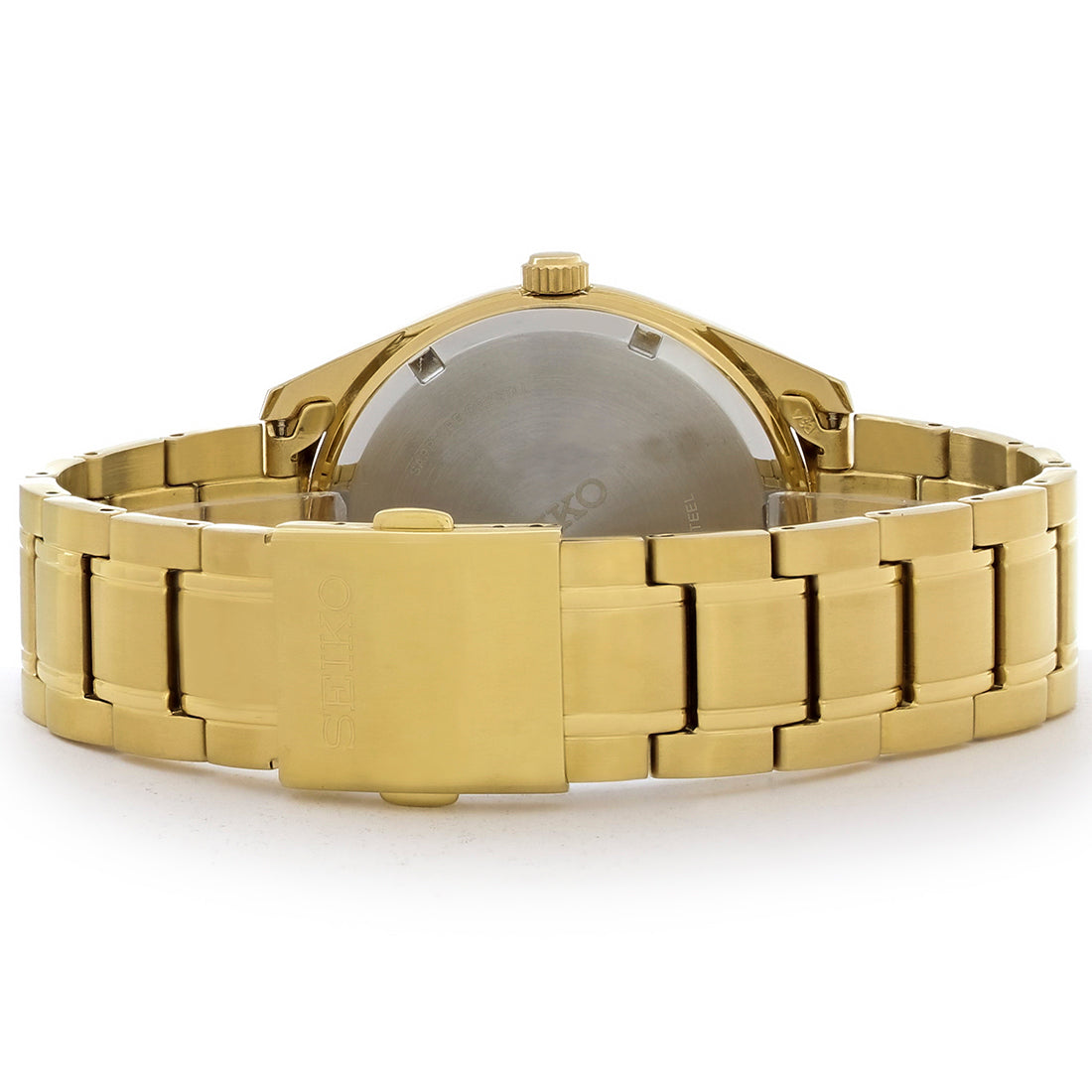 Seiko Essentials Mens Gold Tone Plated Stainless Steel Quartz Watch SUR314