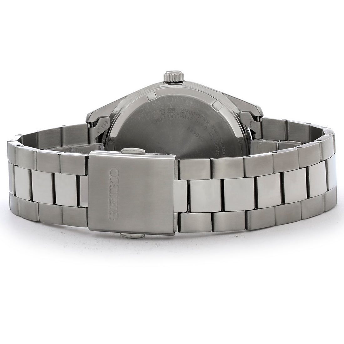 Seiko Essentials Mens Stainless Steel Charcoal Dial Quartz Watch SUR343