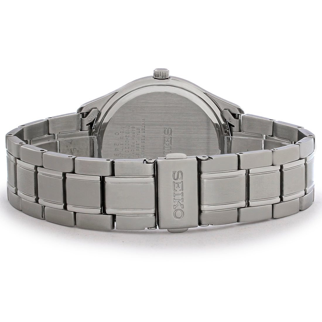 Seiko Essentials Mens Stainless Steel Blue Dial Quartz Watch SUR419