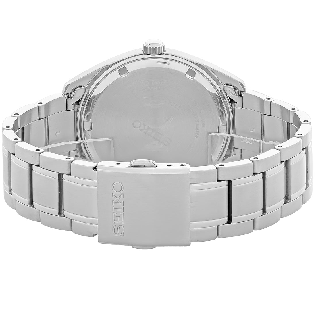 Seiko Essentials Mens Stainless Steel Black Dial Quartz Watch SUR361