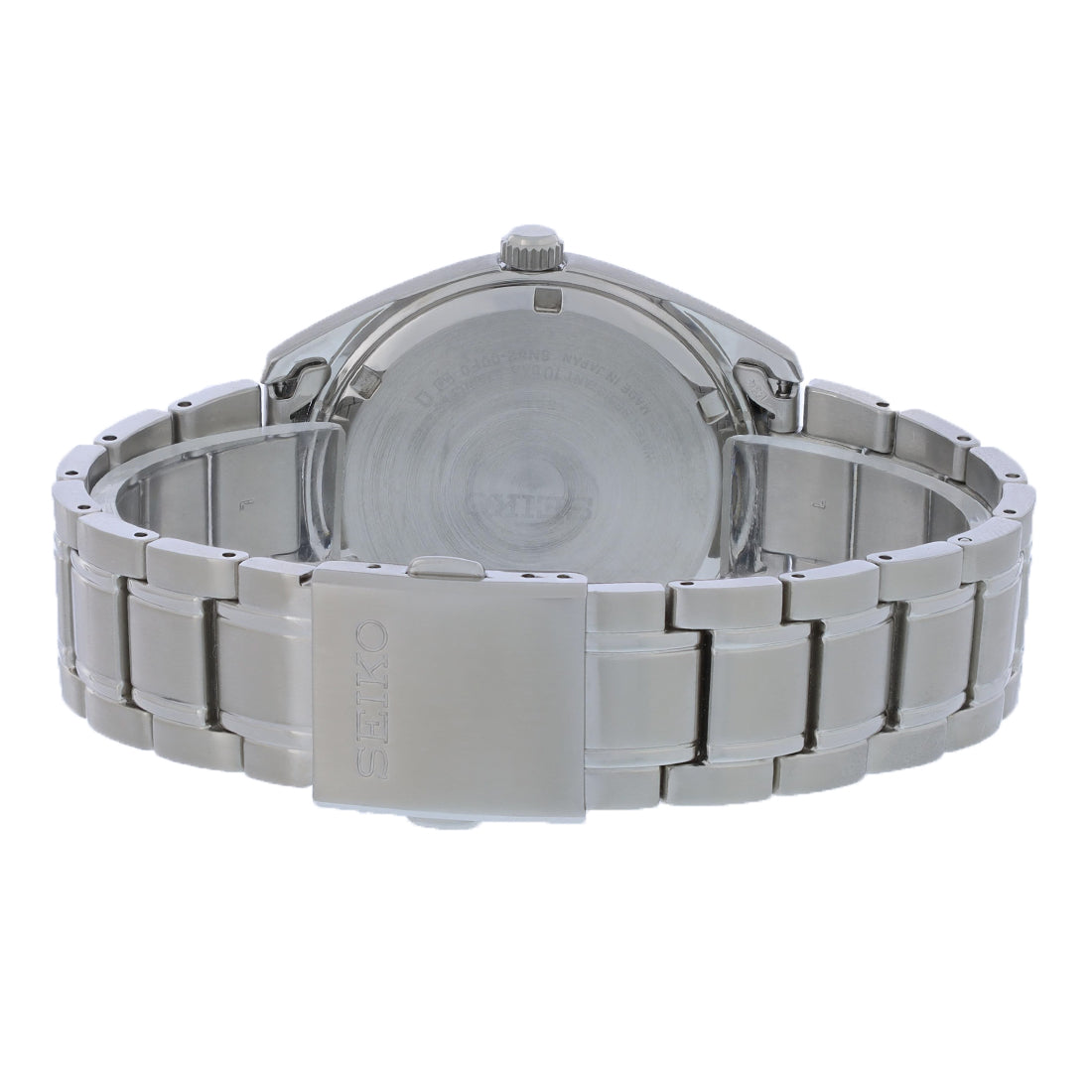 Seiko Essentials Mens Stainless Steel White Dial Quartz Watch SUR459