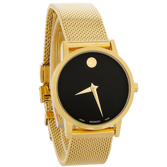Movado Museum Classic Ladies Gold Tone PVD Stainless Swiss Quartz Watch 0607627