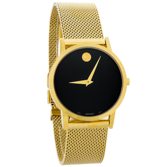 Movado Museum Classic Ladies Gold Tone PVD Stainless Swiss Quartz Watch 0607647