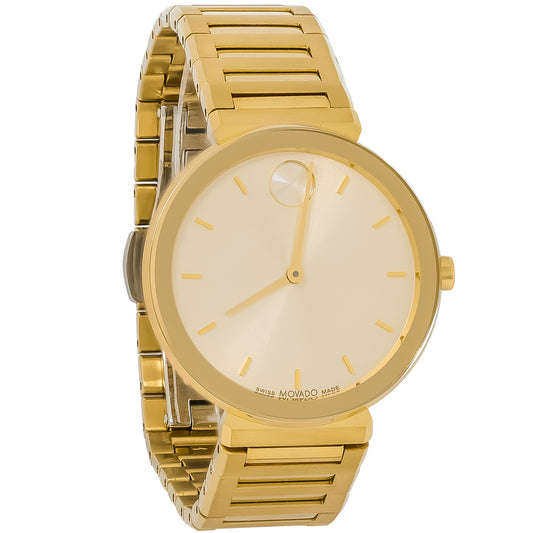 Movado Horizon Series Ladies Gold ION PVD Stainless Quartz Watch 3601088