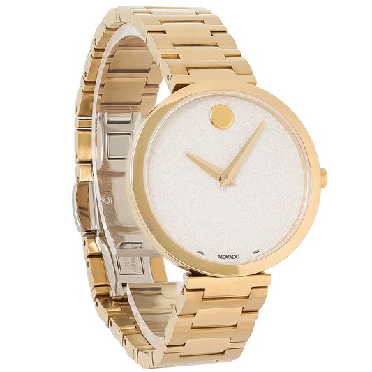 Movado Museum Classic Ladies Gold Tone Stainless Steel Quartz Watch 0607519