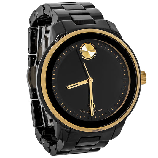 Movado Bold Verso Ladies Black Ceramic Black Dial Swiss Quartz Watch 3600936