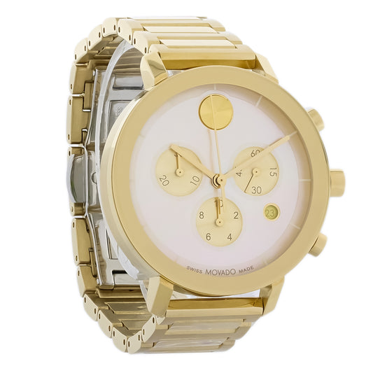 Movado Evolution Ladies Gold Tone Stainless Chronograph Quartz Watch 3600788