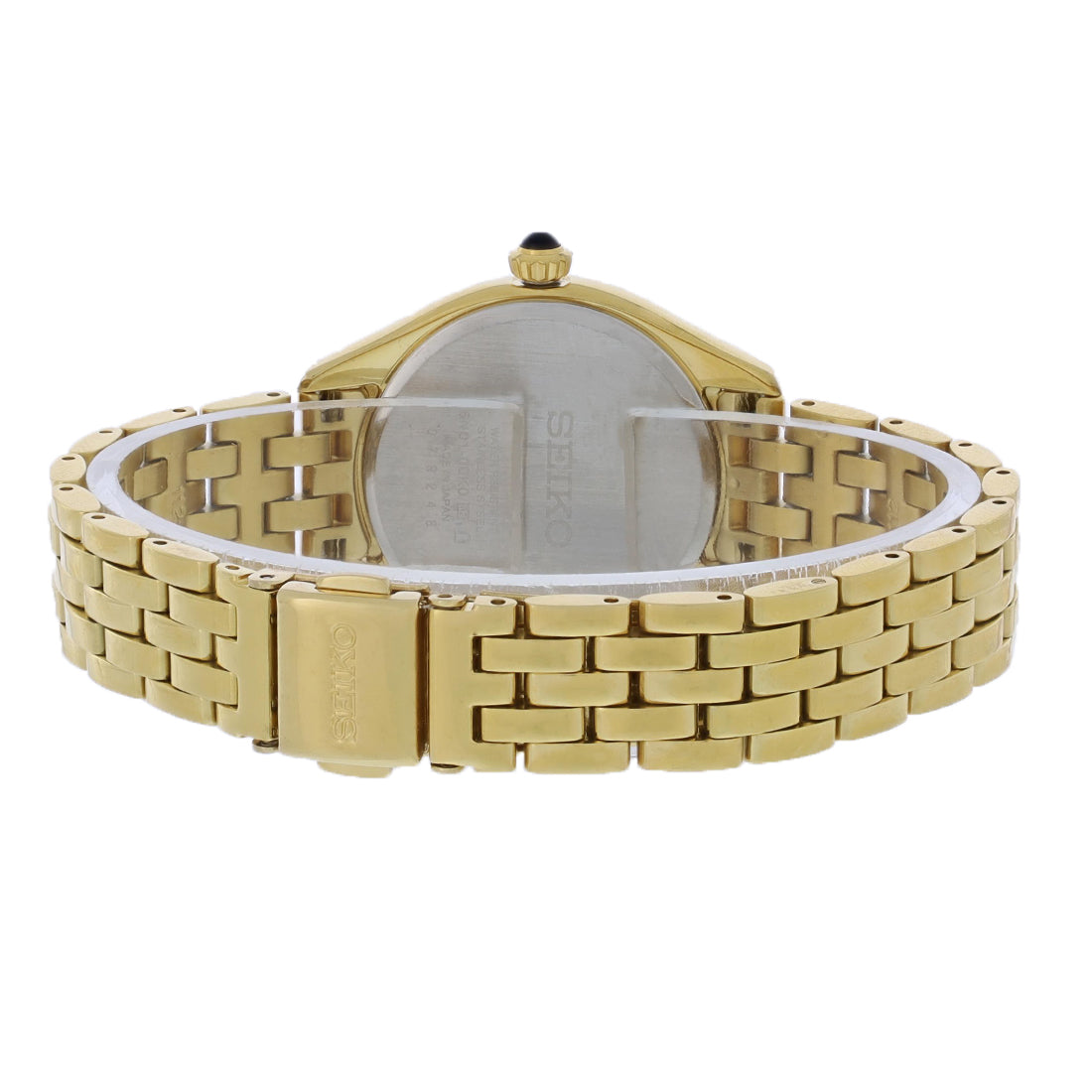 Seiko Essentials Ladies Gold Tone PVD Stainless Crystal Quartz Watch SUR394