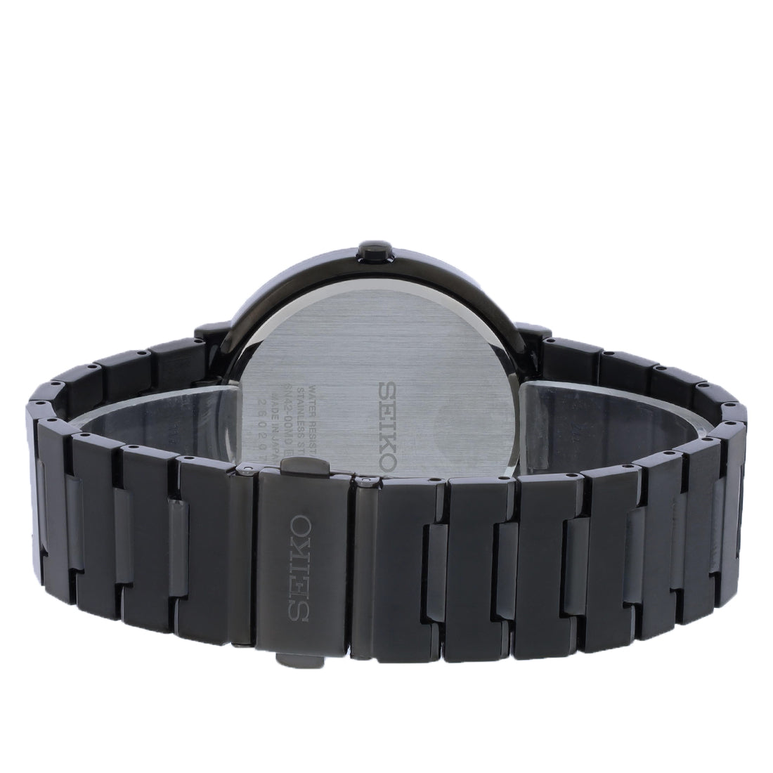 Seiko Essentials Mens Black PVD Stainless Steel Diamond Quartz Watch SUR489