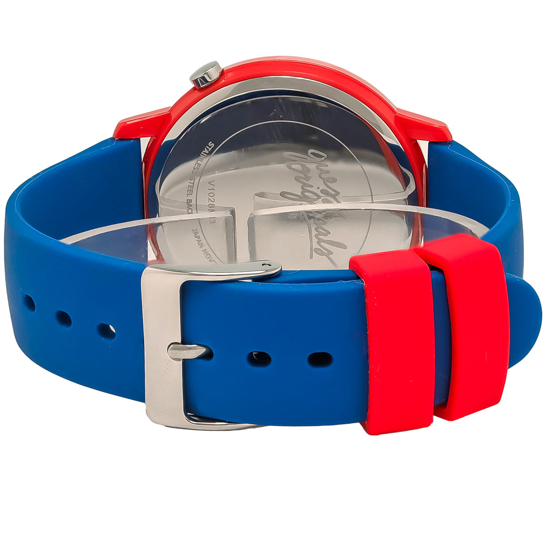 Guess Varsity Unisex Blue Silicone Strap Quartz Watch V1028M3