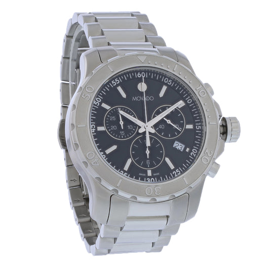 Movado Series 800 Mens Chronograph Black Dial Swiss Quartz Watch 2600171
