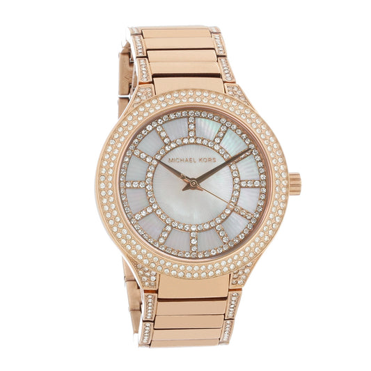 Michael Kors Kerry Crystal Ladies Rose Gold Tone Stainless Quartz Watch MK3313