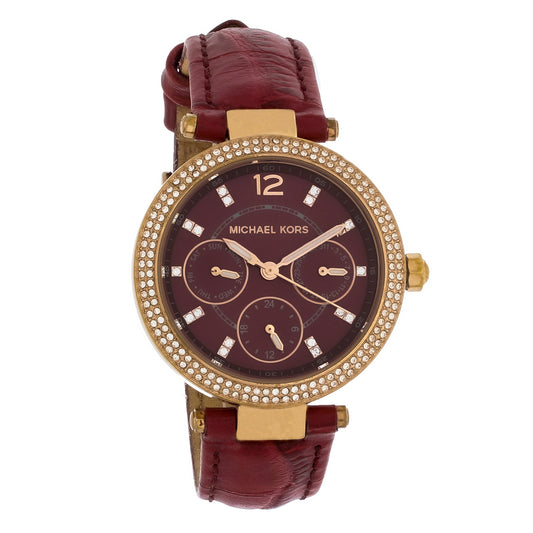 Michael Kors Parker Ladies Crystal Rose Gold Chronograph Quartz Watch MK6451