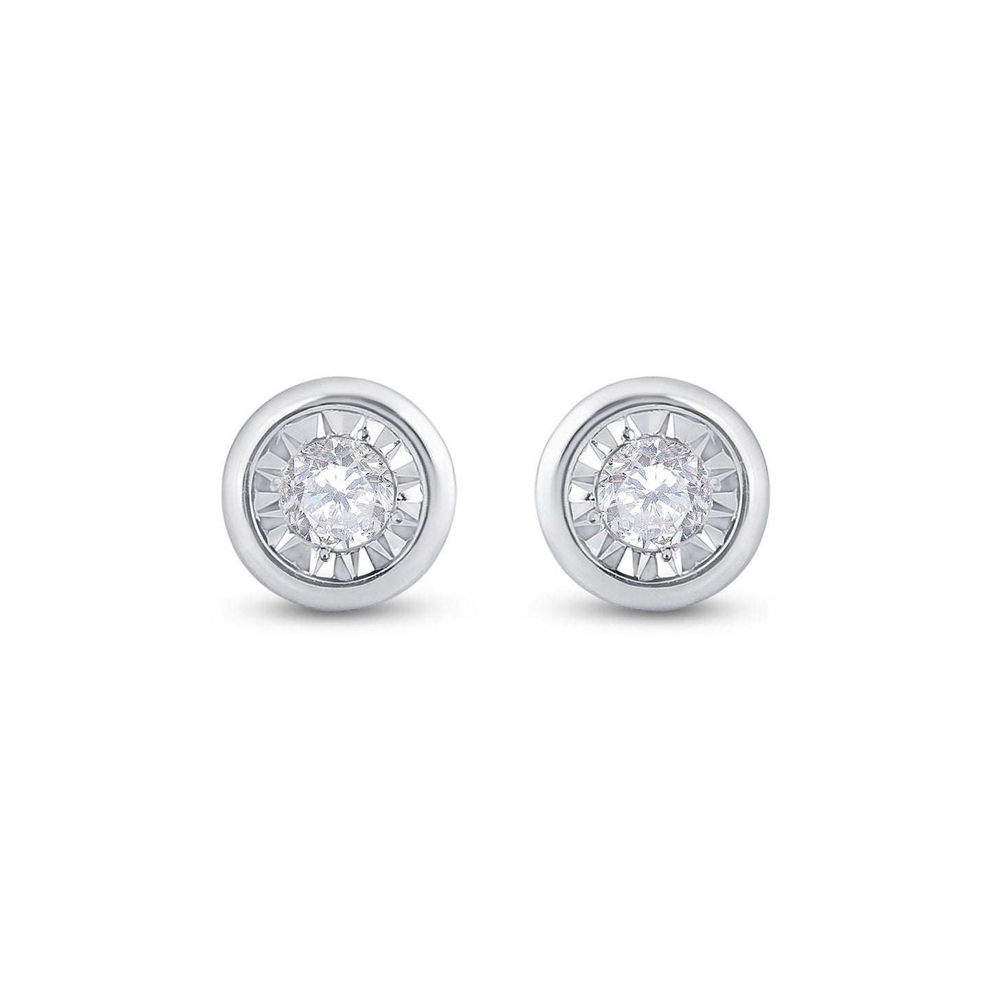 10kt White Gold Womens Round Diamond Solitaire Stud Earrings 1/4 Cttw