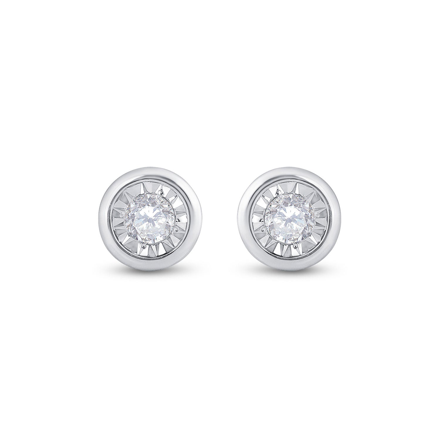 10kt White Gold Womens Round Diamond Solitaire Stud Earrings 1/4 Cttw