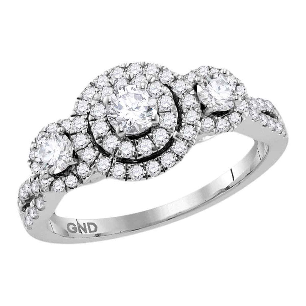 14kt White Gold Round Diamond Solitaire Bridal Wedding Engagement Ring 1 Cttw