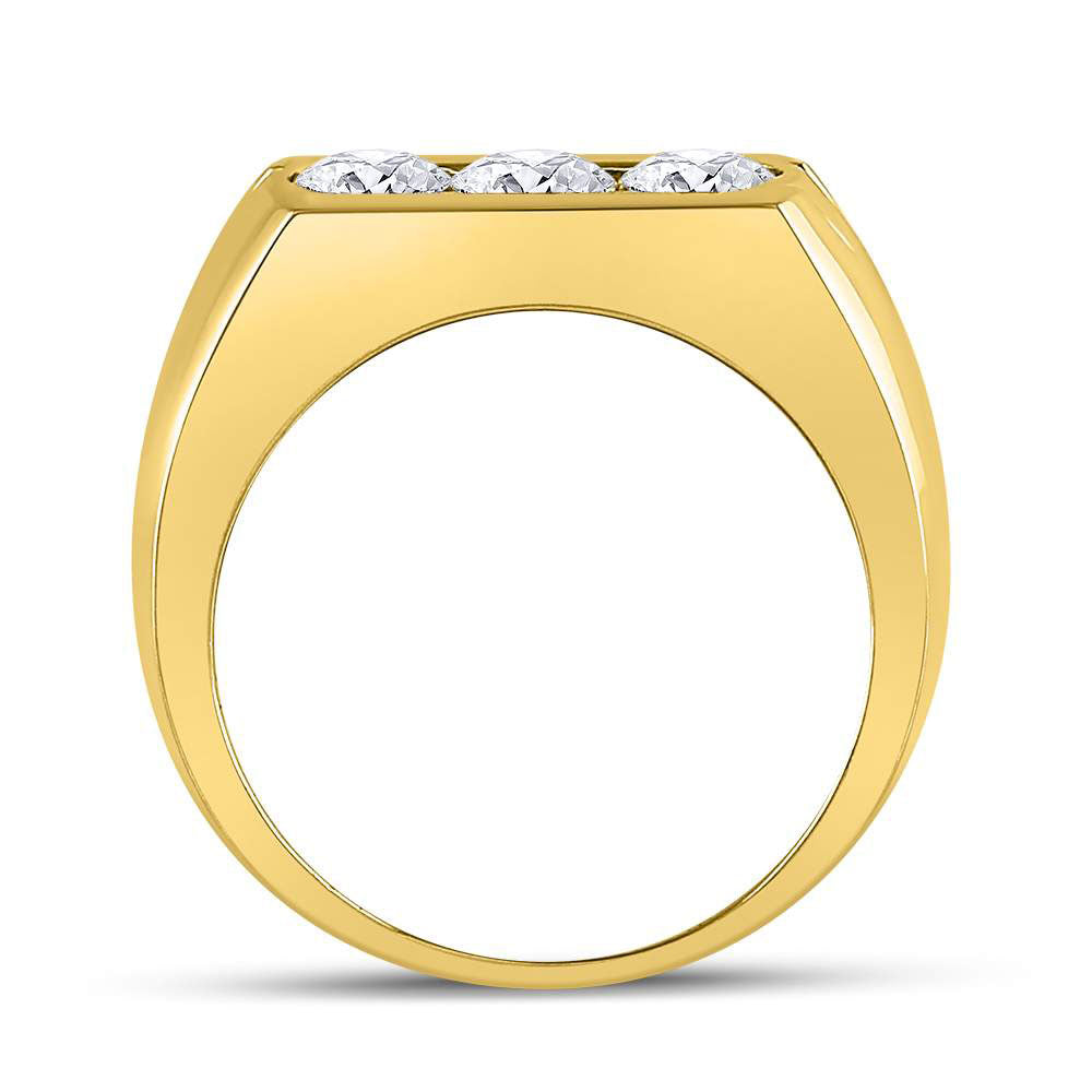 14kt Yellow Gold Mens Round Diamond Wedding Band Ring 1-1/2 Cttw