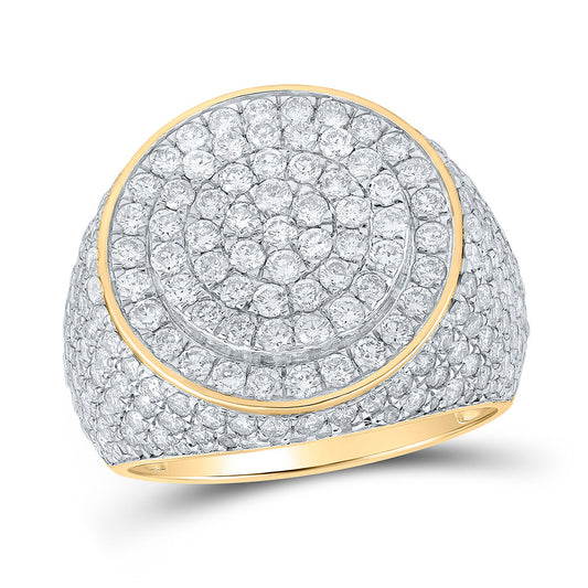 10kt Yellow Gold Mens Round Diamond Circle Ring 4 Cttw