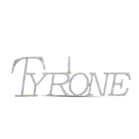 10kt Yellow Gold Mens Round Diamond Tyrone Charm Pendant 1-1/2 Cttw