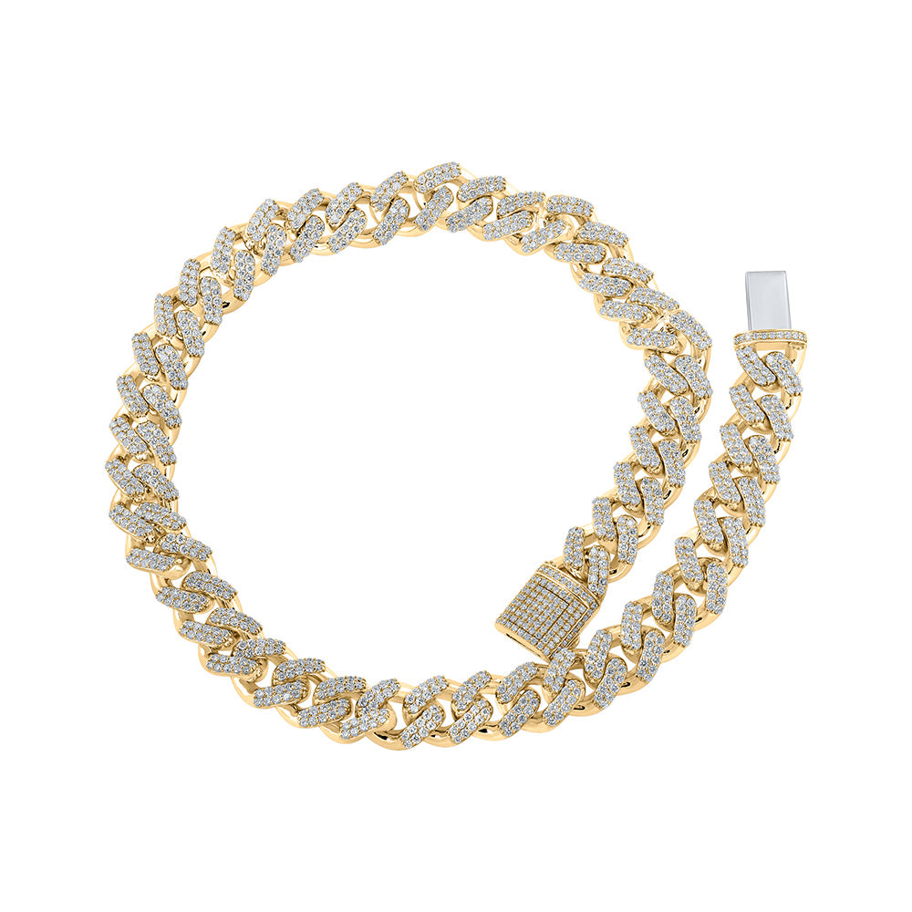 10kt Yellow Gold Mens Round Diamond Link Chain Necklace 40-7/8 Cttw