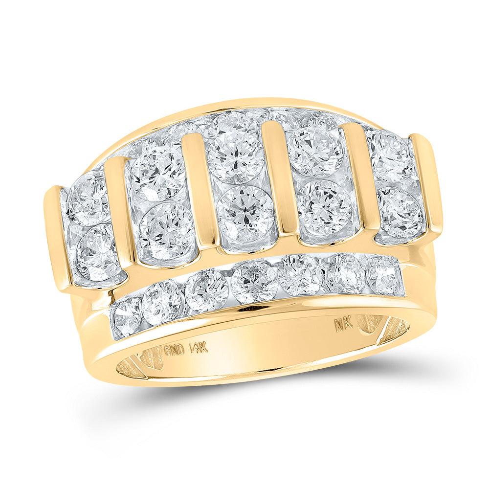 14kt Yellow Gold Mens Round Diamond Band Ring 4 Cttw