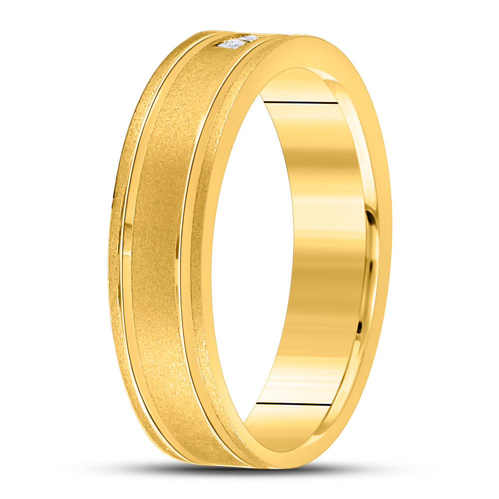 14kt Yellow Gold Mens Princess Diamond Wedding Band Ring 1/8 Cttw